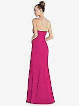 Rear View Thumbnail - Think Pink Strapless Princess Line Crepe Mermaid Gown