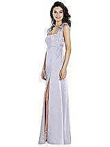 Side View Thumbnail - Silver Dove Flat Tie-Shoulder Empire Waist Maxi Dress with Front Slit