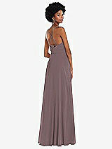 Rear View Thumbnail - French Truffle Scoop Neck Convertible Tie-Strap Maxi Dress with Front Slit