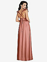 Alt View 1 Thumbnail - Desert Rose Deep V-Neck Ruffle Cap Sleeve Maxi Dress with Convertible Straps