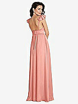 Rear View Thumbnail - Rose - PANTONE Rose Quartz Deep V-Neck Ruffle Cap Sleeve Maxi Dress with Convertible Straps