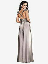 Alt View 1 Thumbnail - Taupe Deep V-Neck Ruffle Cap Sleeve Maxi Dress with Convertible Straps