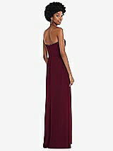 Rear View Thumbnail - Cabernet Strapless Sweetheart Maxi Dress with Pleated Front Slit 