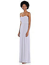 Side View Thumbnail - Silver Dove Strapless Sweetheart Maxi Dress with Pleated Front Slit 