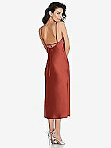 Rear View Thumbnail - Amber Sunset Open-Back Convertible Strap Midi Bias Slip Dress