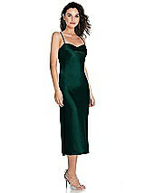 Side View Thumbnail - Evergreen Open-Back Convertible Strap Midi Bias Slip Dress