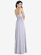 Rear View Thumbnail - Silver Dove Skinny Tie-Shoulder Satin Maxi Dress with Front Slit