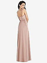 Rear View Thumbnail - Toasted Sugar Skinny Tie-Shoulder Satin Maxi Dress with Front Slit