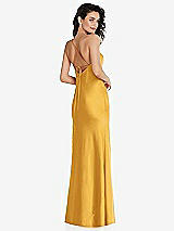 Rear View Thumbnail - NYC Yellow Open-Back Convertible Strap Maxi Bias Slip Dress