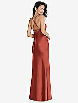 Rear View Thumbnail - Amber Sunset Open-Back Convertible Strap Maxi Bias Slip Dress
