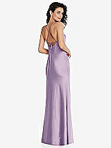 Rear View Thumbnail - Pale Purple Open-Back Convertible Strap Maxi Bias Slip Dress