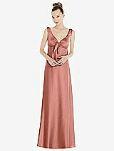 Alt View 1 Thumbnail - Desert Rose Convertible Strap Empire Waist Satin Maxi Dress
