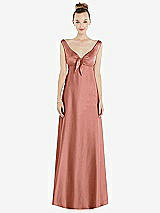 Side View Thumbnail - Desert Rose Convertible Strap Empire Waist Satin Maxi Dress