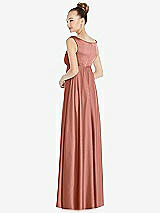 Rear View Thumbnail - Desert Rose Convertible Strap Empire Waist Satin Maxi Dress