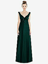 Side View Thumbnail - Evergreen Convertible Strap Empire Waist Satin Maxi Dress