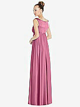 Rear View Thumbnail - Orchid Pink Convertible Strap Empire Waist Satin Maxi Dress