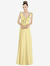 Alt View 1 Thumbnail - Pale Yellow Convertible Strap Empire Waist Satin Maxi Dress