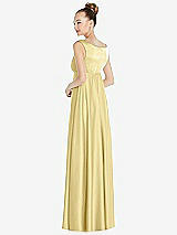 Rear View Thumbnail - Pale Yellow Convertible Strap Empire Waist Satin Maxi Dress