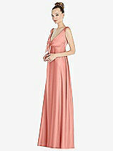 Front View Thumbnail - Rose - PANTONE Rose Quartz Convertible Strap Empire Waist Satin Maxi Dress