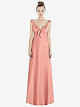 Side View Thumbnail - Rose - PANTONE Rose Quartz Convertible Strap Empire Waist Satin Maxi Dress