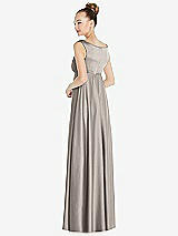 Rear View Thumbnail - Taupe Convertible Strap Empire Waist Satin Maxi Dress