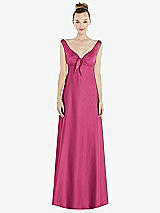 Side View Thumbnail - Tea Rose Convertible Strap Empire Waist Satin Maxi Dress