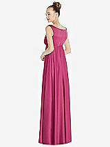 Rear View Thumbnail - Tea Rose Convertible Strap Empire Waist Satin Maxi Dress