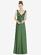 Alt View 1 Thumbnail - Vineyard Green Convertible Strap Empire Waist Satin Maxi Dress