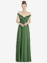 Alt View 2 Thumbnail - Vineyard Green Convertible Strap Empire Waist Satin Maxi Dress