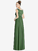 Rear View Thumbnail - Vineyard Green Convertible Strap Empire Waist Satin Maxi Dress