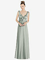 Alt View 1 Thumbnail - Willow Green Convertible Strap Empire Waist Satin Maxi Dress