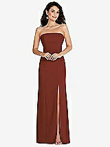Front View Thumbnail - Auburn Moon Strapless Scoop Back Maxi Dress with Front Slit