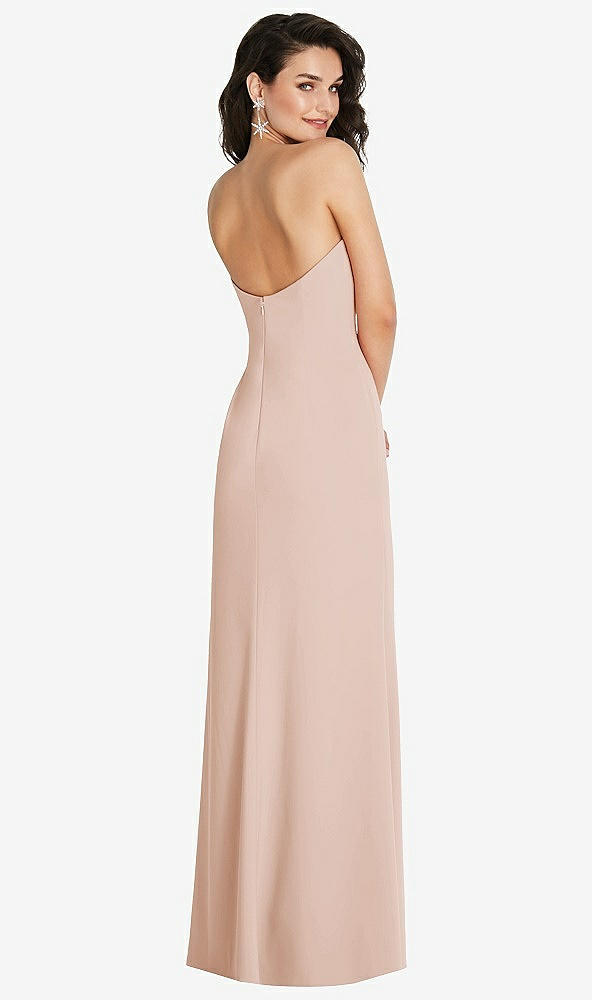 Back View - Cameo Strapless Scoop Back Maxi Dress with Front Slit