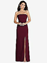 Front View Thumbnail - Cabernet Strapless Scoop Back Maxi Dress with Front Slit