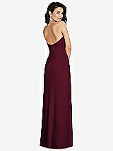 Rear View Thumbnail - Cabernet Strapless Scoop Back Maxi Dress with Front Slit