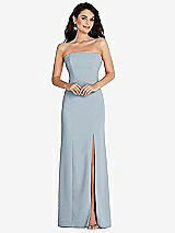 Front View Thumbnail - Mist Strapless Scoop Back Maxi Dress with Front Slit