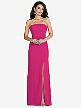 Front View Thumbnail - Think Pink Strapless Scoop Back Maxi Dress with Front Slit