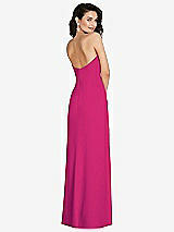 Rear View Thumbnail - Think Pink Strapless Scoop Back Maxi Dress with Front Slit