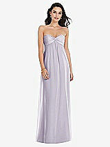 Front View Thumbnail - Moondance Twist Shirred Strapless Empire Waist Gown with Optional Straps