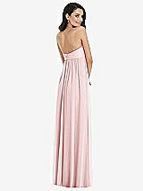 Rear View Thumbnail - Ballet Pink Twist Shirred Strapless Empire Waist Gown with Optional Straps