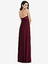 Rear View Thumbnail - Cabernet Twist Shirred Strapless Empire Waist Gown with Optional Straps