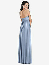 Rear View Thumbnail - Cloudy Twist Shirred Strapless Empire Waist Gown with Optional Straps