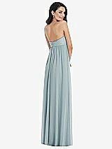 Rear View Thumbnail - Morning Sky Twist Shirred Strapless Empire Waist Gown with Optional Straps