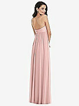 Rear View Thumbnail - Rose - PANTONE Rose Quartz Twist Shirred Strapless Empire Waist Gown with Optional Straps