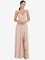 Front View Thumbnail - Cameo Adjustable Strap Wrap Bodice Maxi Dress with Front Slit 