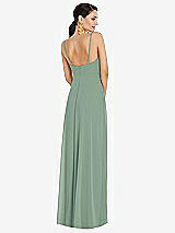 Rear View Thumbnail - Seagrass Adjustable Strap Wrap Bodice Maxi Dress with Front Slit 