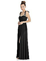 Side View Thumbnail - Black Tie Shoulder A-Line Maxi Dress