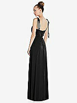 Rear View Thumbnail - Black Tie Shoulder A-Line Maxi Dress