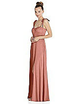 Side View Thumbnail - Desert Rose Tie Shoulder A-Line Maxi Dress