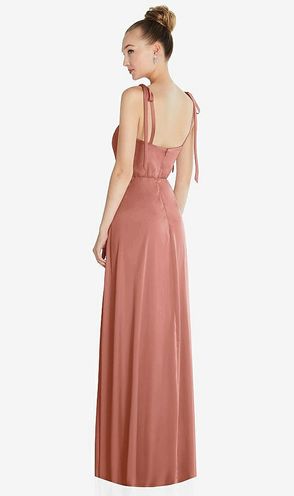 Back View - Desert Rose Tie Shoulder A-Line Maxi Dress